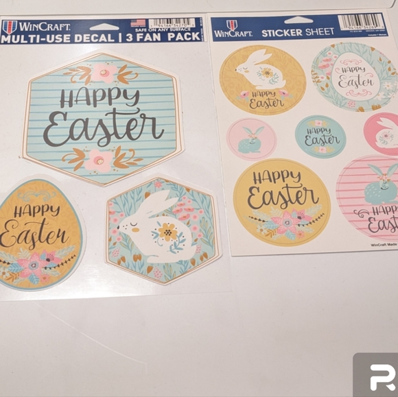 Wincraft Pastel Happy Easter Decal & Sticker Sheet Set NWT - Picture 4 of 4